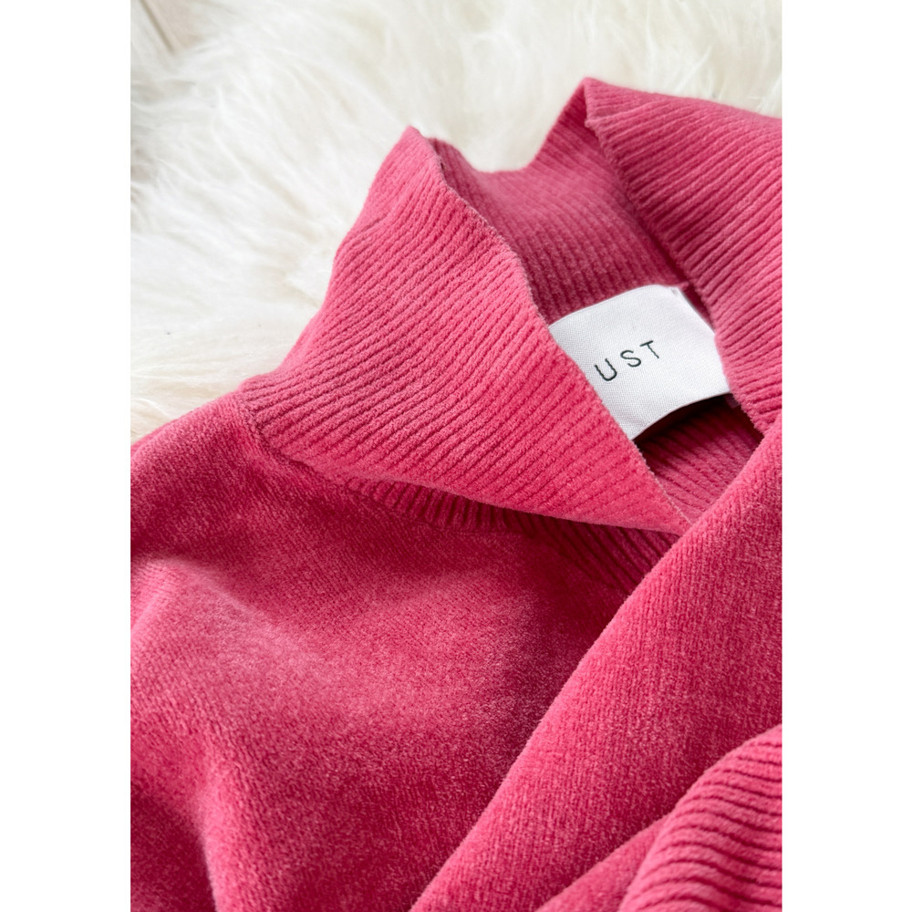 Just Female Adelet Knit Mock Neck Sweater in Rose Pink Velvet-like Soft - Picture 2 of 13